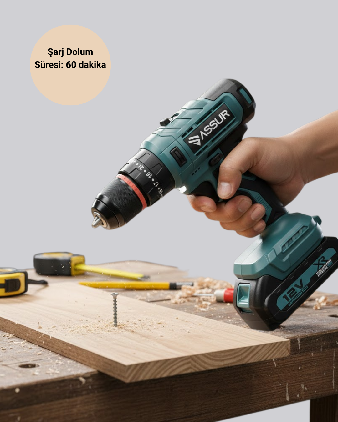 18 Parça Profesyonel Şarjlı Matkap Vidalama