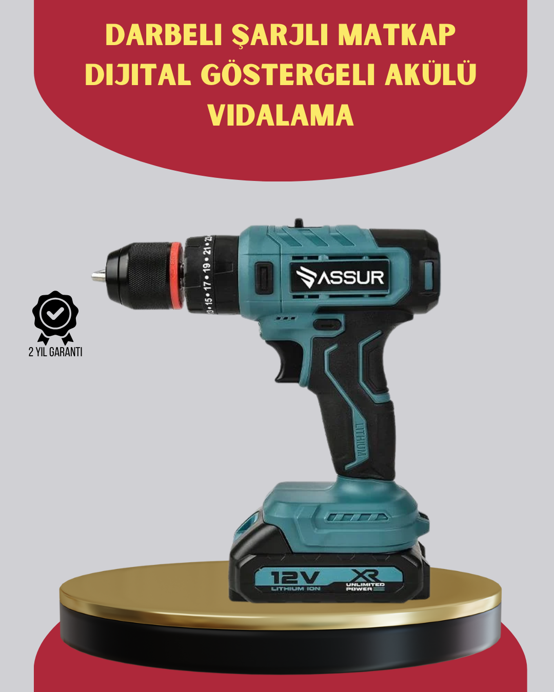 18 Parça Dijital Matkap Seti Çift Bataryalı