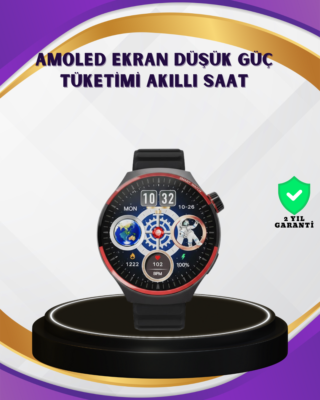 Dokunmatik Akıllı Saat Kablosuz Şarj AMO