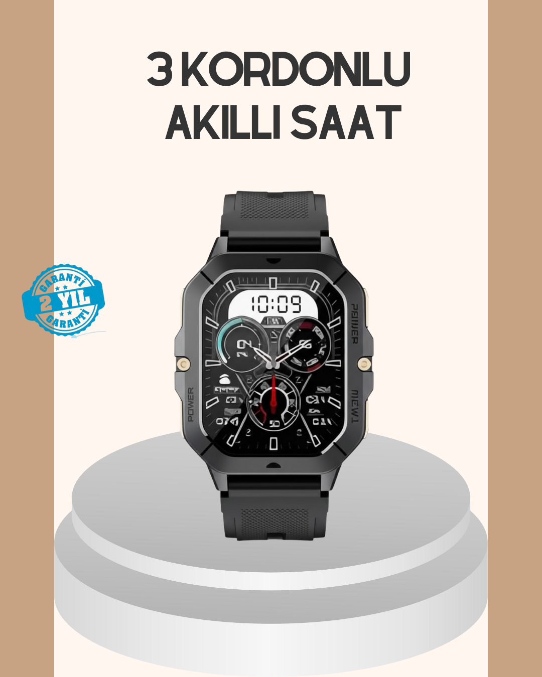 3 Kordonlu Akıllı Saat Uzun Pil Süreli
