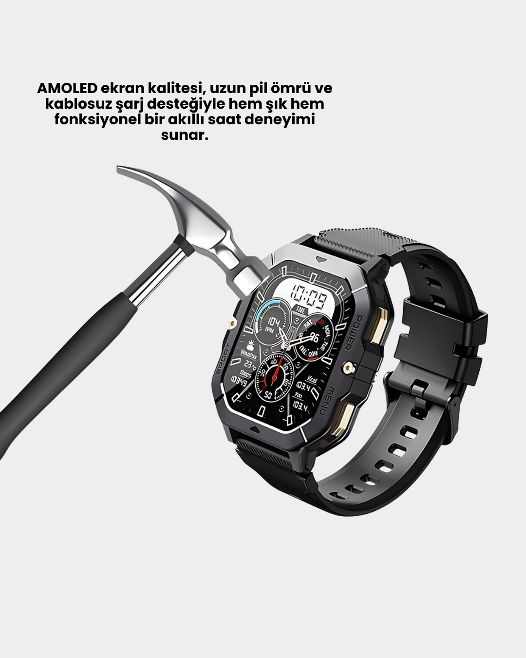 Kablosuz Şarjlı Akıllı Saat Ultra İnce Tasarım