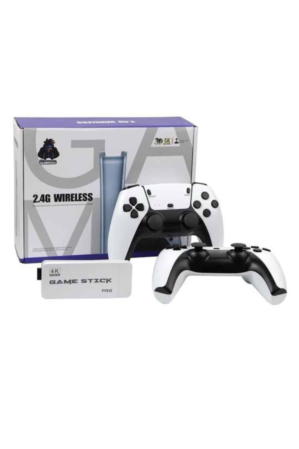 4K HD Görüntü Kaliteli Retro Game Stick 20000 Oyunlu Çift Kollu Beyaz Game Stick