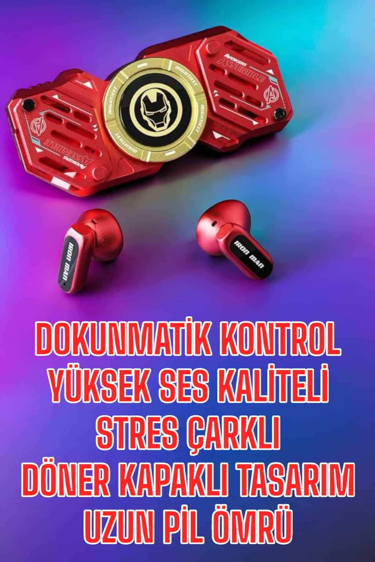 Bluetooth Kulaklık Stres Çarklı Döndürülebilir Uzun Şarj Süreli Oyuncu Kulaklığı