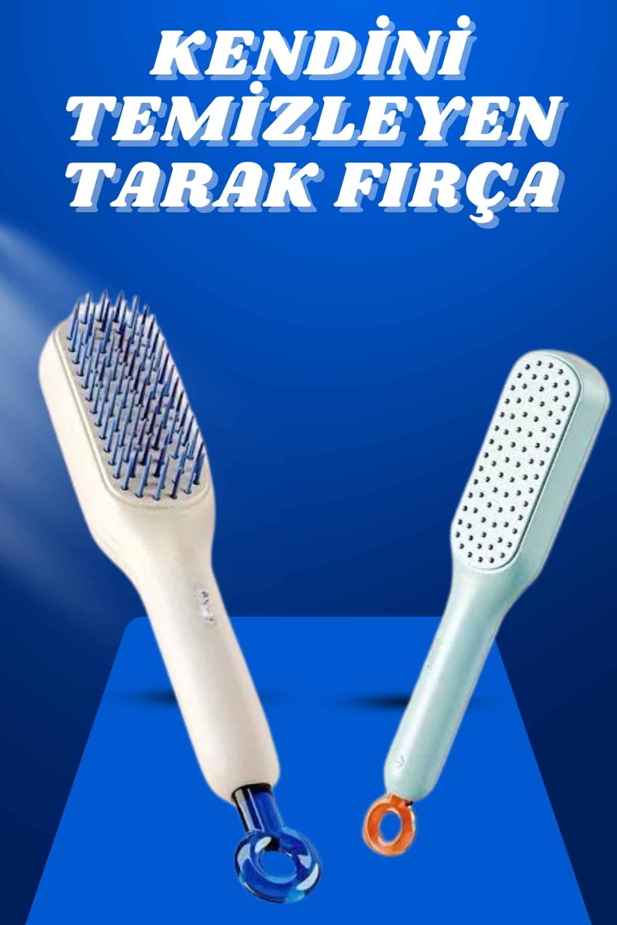 Kendi Kendini Temizleyen Otomatik Tuşlu Saç Tarağı Dola...