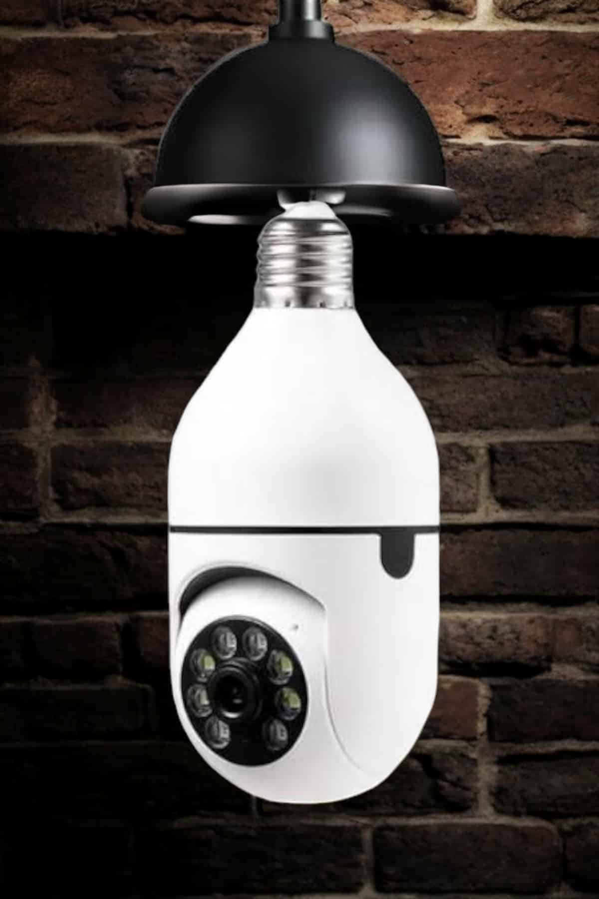 Wifi Kamera Duylu Ampul Görünümlü 360 Derece Dönebilen Ev Kamerası