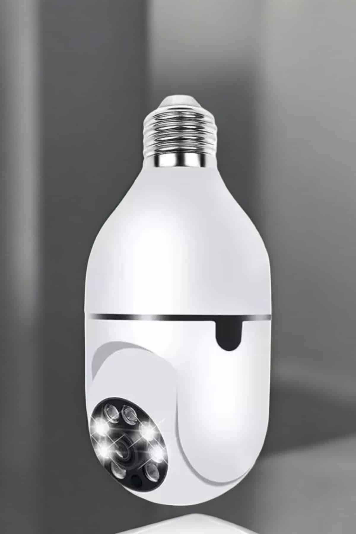 Ampul Görünümlü Güvenlik Kamerası Duylu Wifi Kamerası Dönebilen