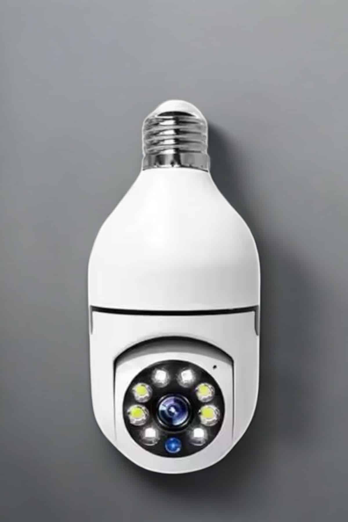 Ampul Görünümlü Güvenlik Kamerası Duylu Wifi Kamerası Dönebilen