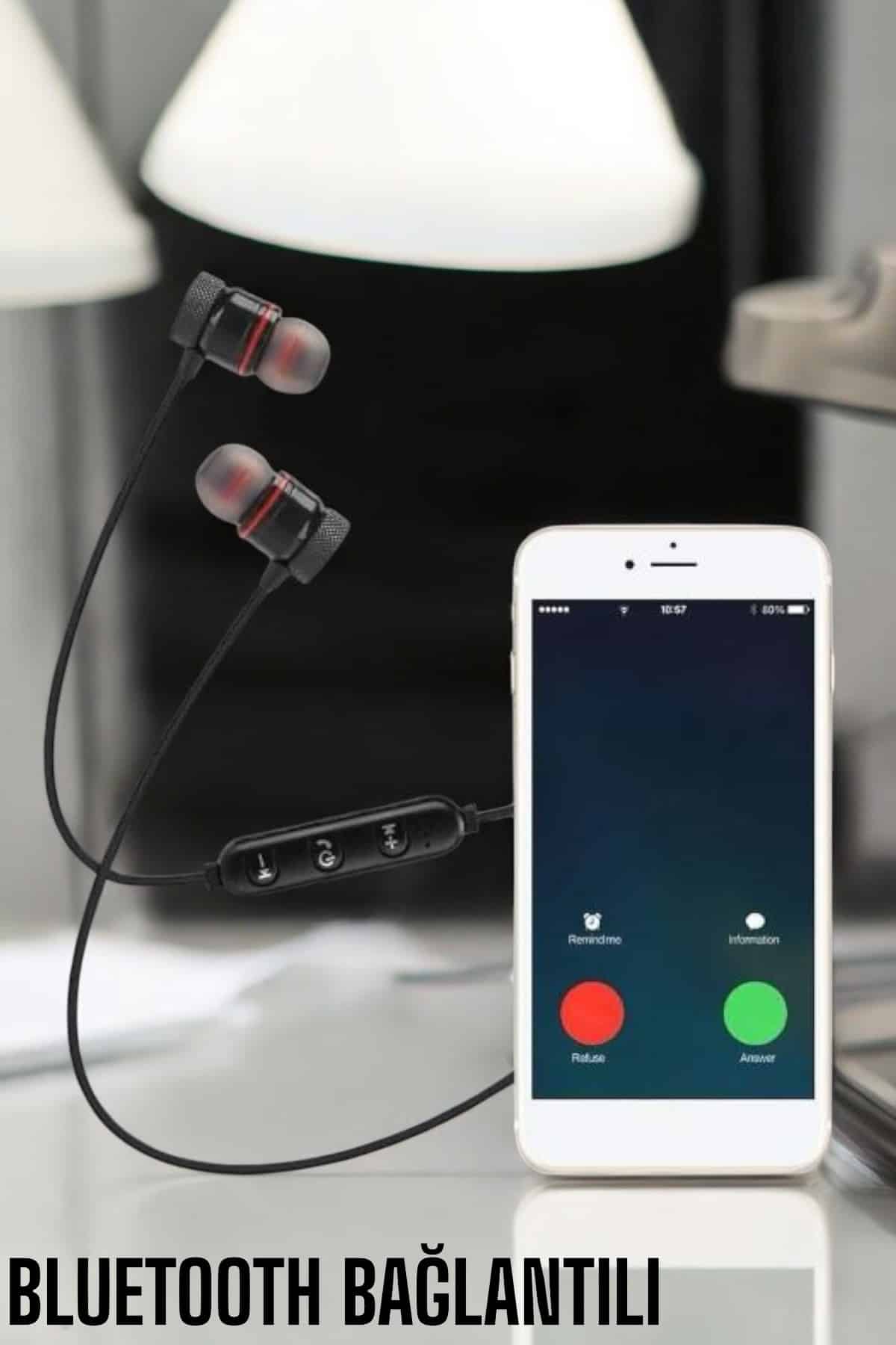 Kablolu Mıknatıslı Sport Kulaklık Bluetooth Bağlantılı