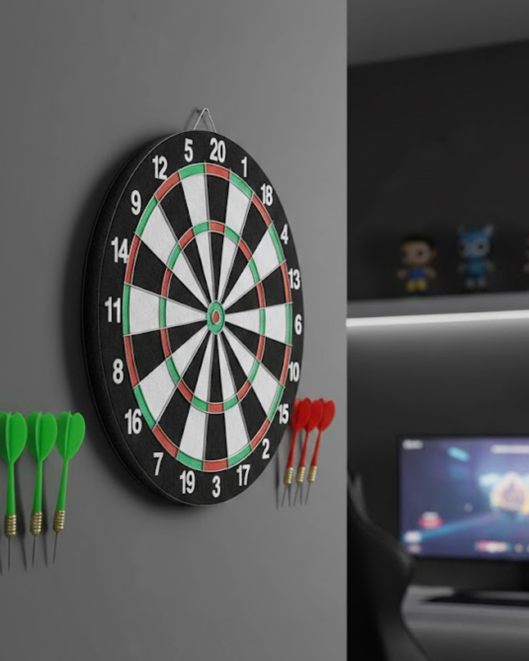 Kaliteli Ahşap Dart Tahtası 12 İnç  4 Dart Ok Seti