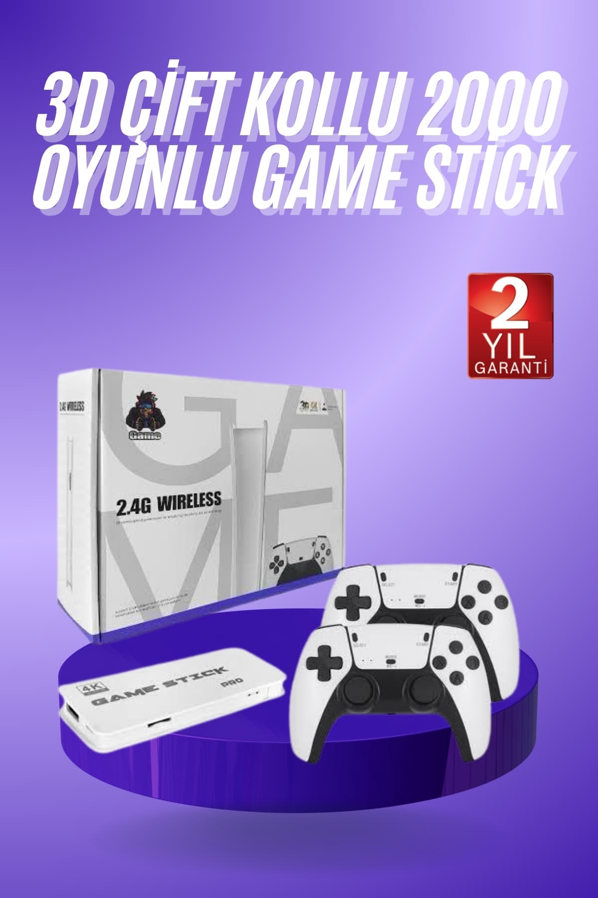 3D 4K HD 2.4G Game Stick 4K Ultra Hd Oyun Konsolu Çift ...