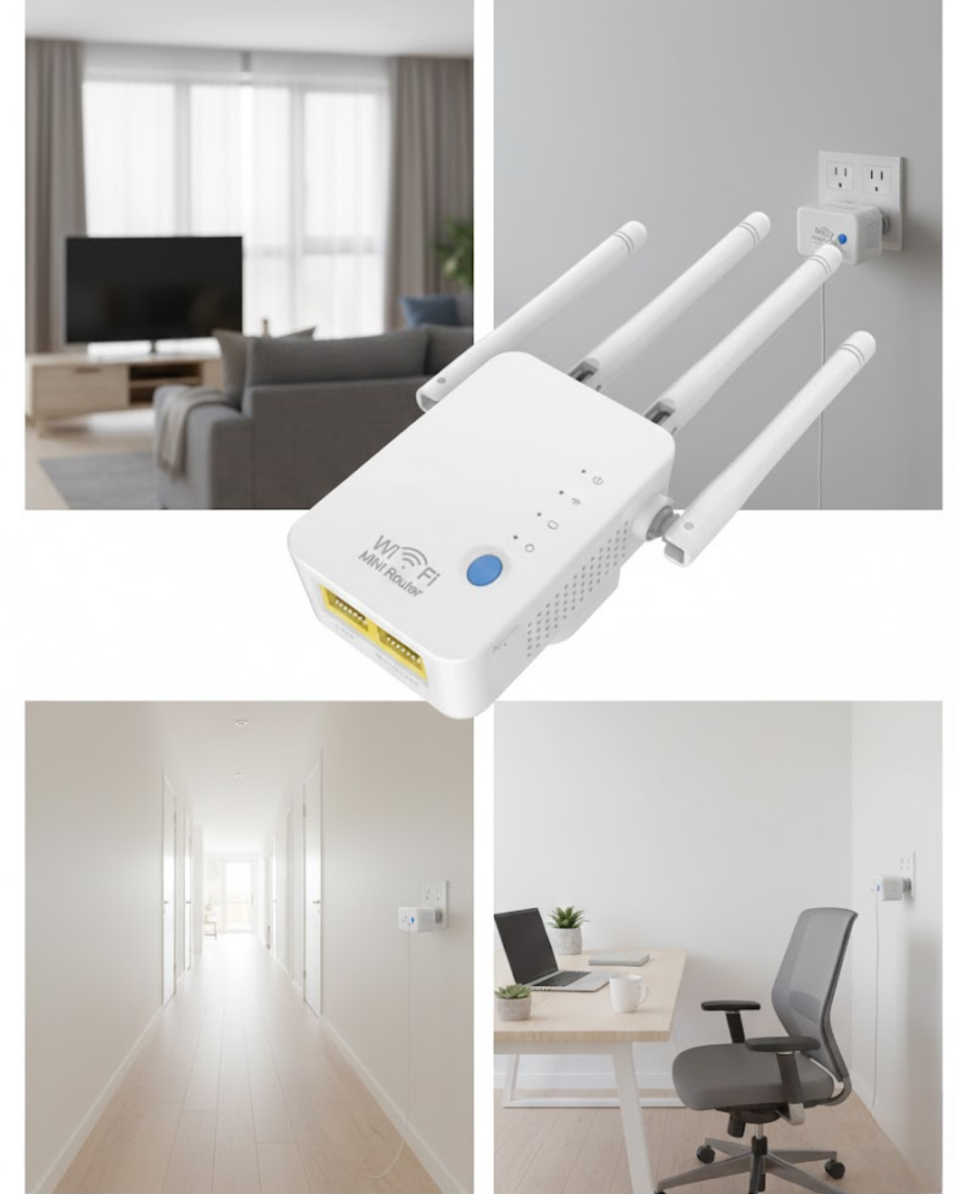 Kablosuz WiFi Tekrarlayıcı 300Mbps