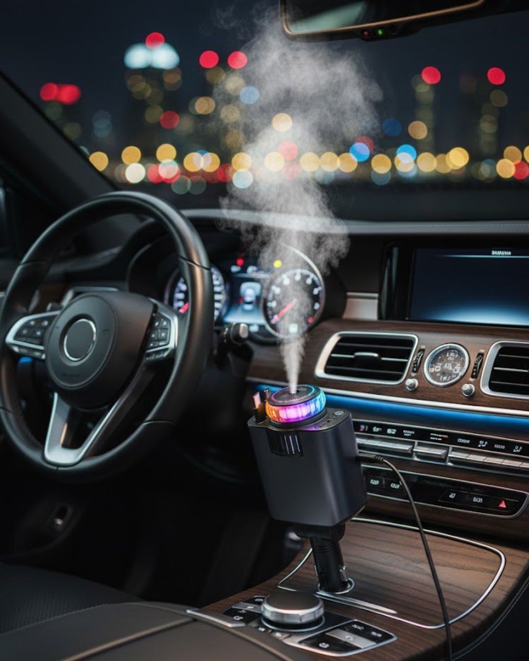 Araç İçi Nemlendirici Aromaterapi ve Hızlı Şarj Bir Ara...