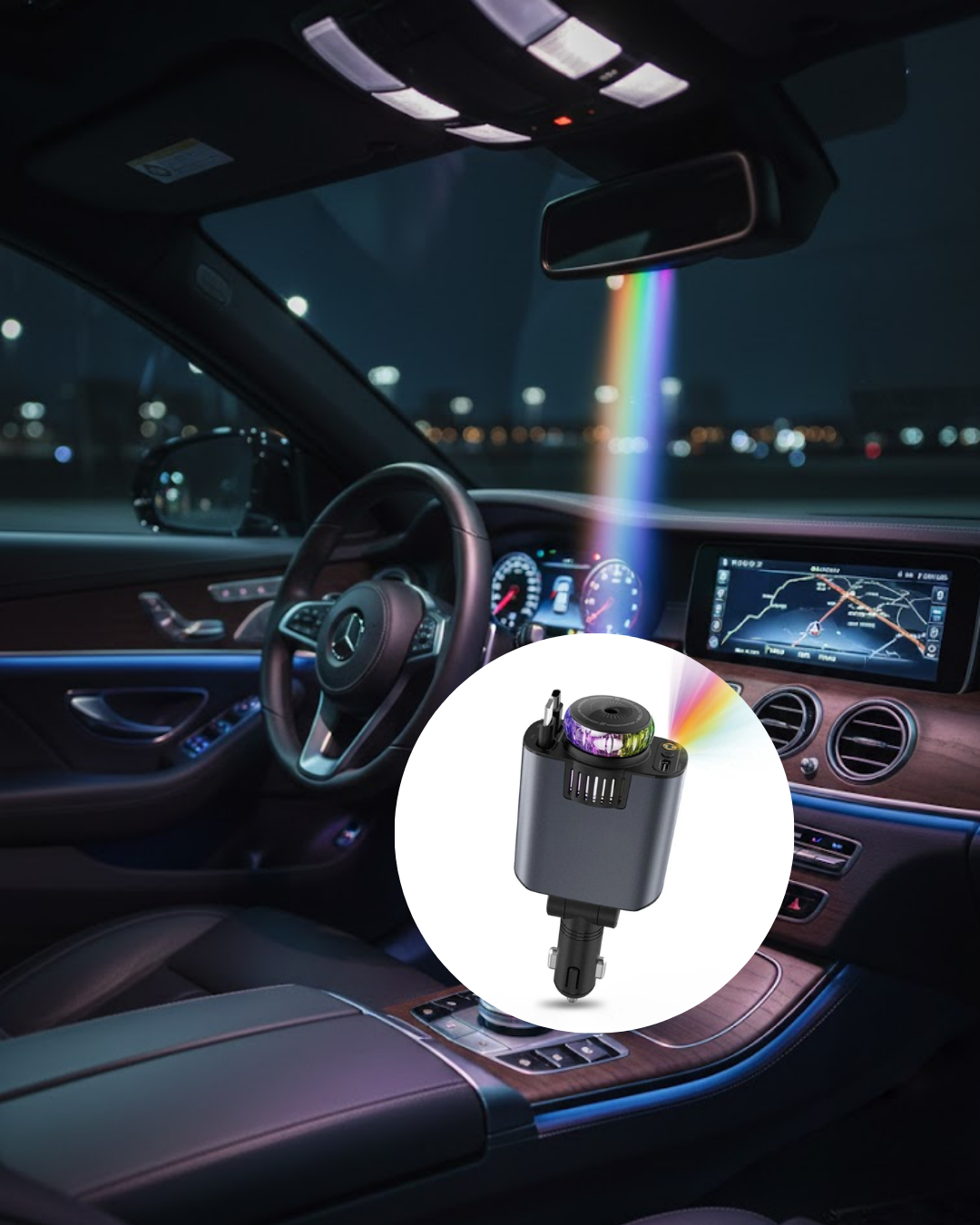 Araç İçi Çok Fonksiyonlu Şarj Cihazı Hava Nemlendirici ...