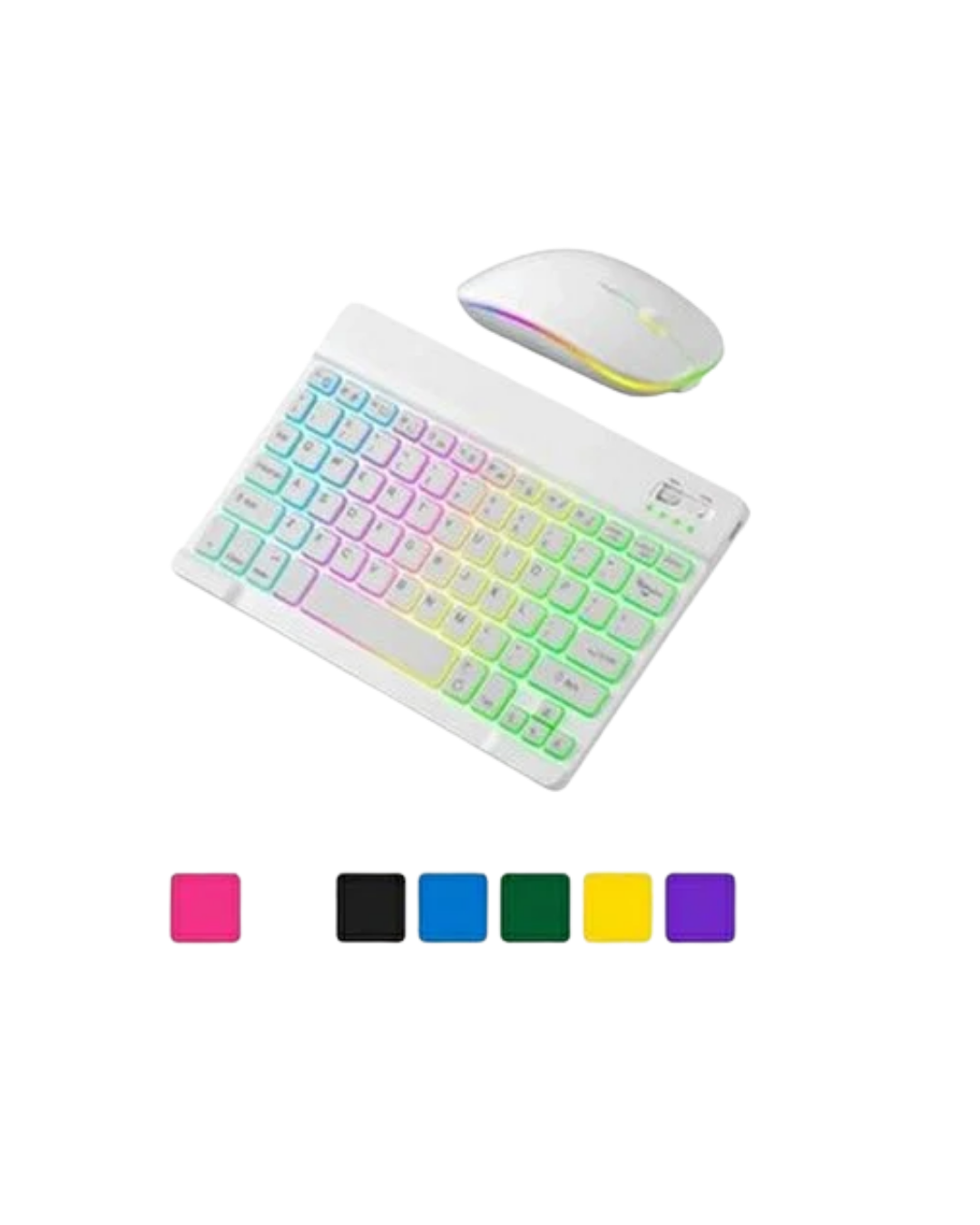 Türkçe Q Aydınlatmalı Klavye Mouse Seti Kablosuz Bluetooth Destekli