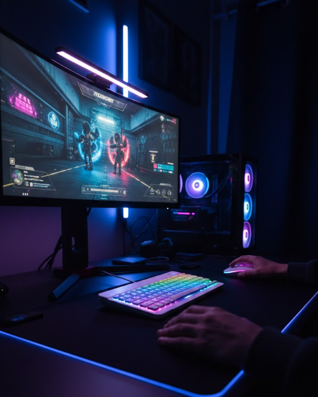 Bluetooth Klavye Mouse Seti Aydınlatmalı Türkçe Q Ergon...