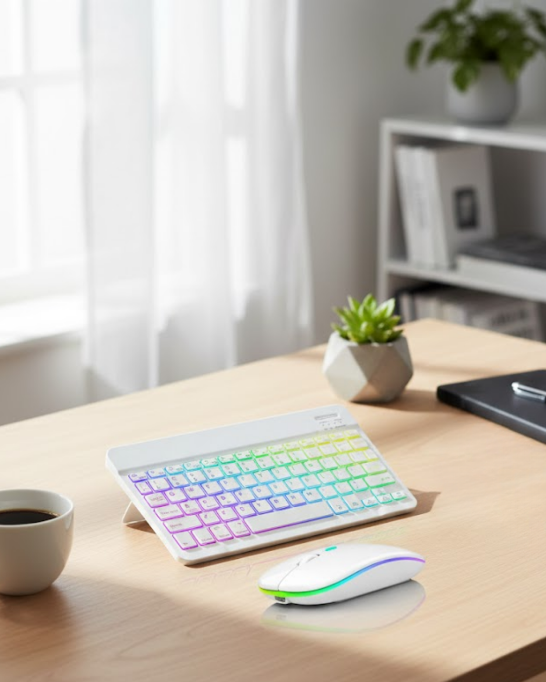 Aydınlatmalı Kablosuz Klavye Mouse Seti Bluetooth Bağla...