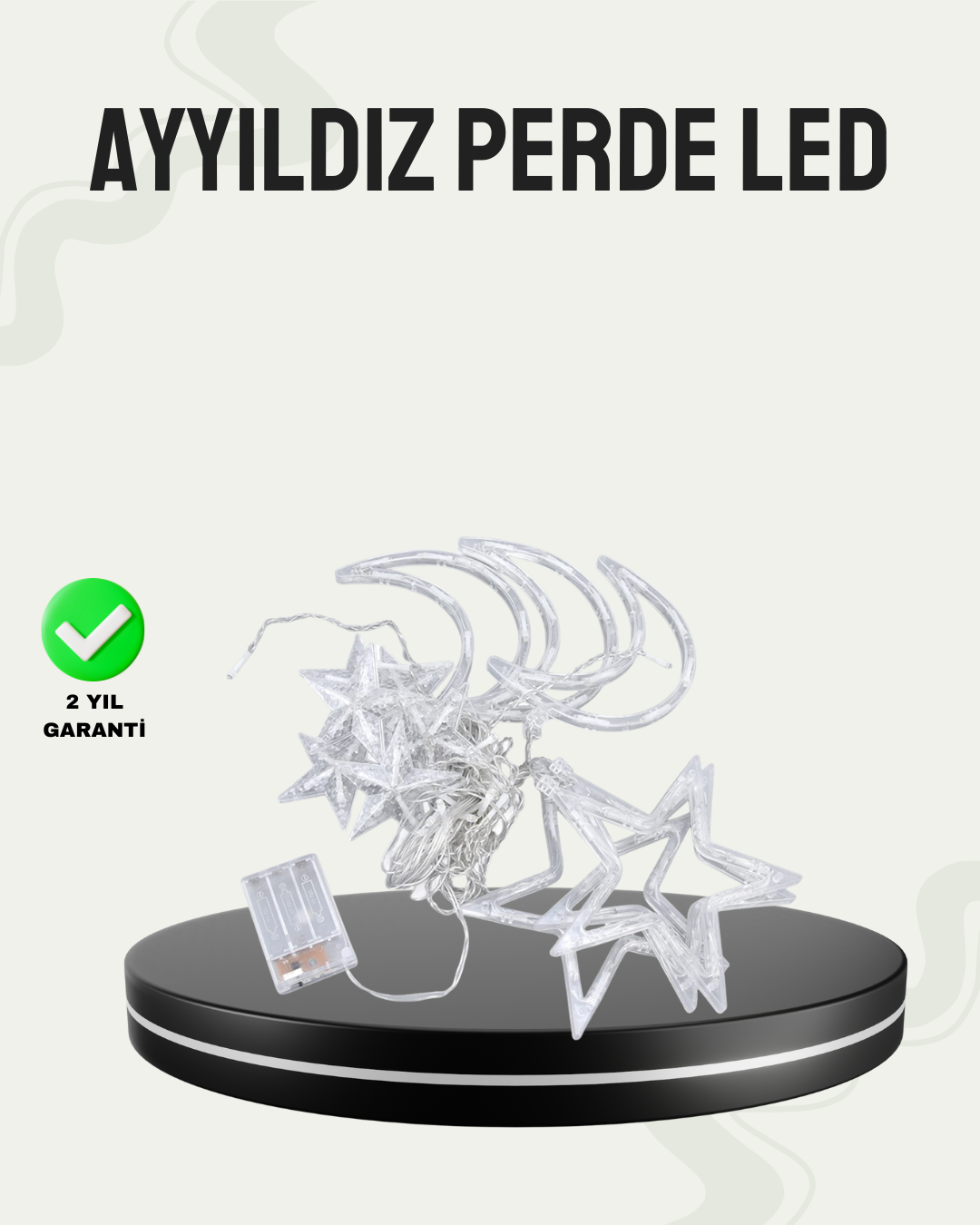 Prizli Yıldız Ay Perde LED Işık Ev ve Organizasyon Deko...