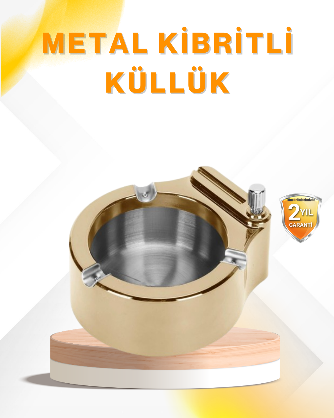 Çakmak Entegreli Küllük Yeniden Doldurulabilir Metal Gö...