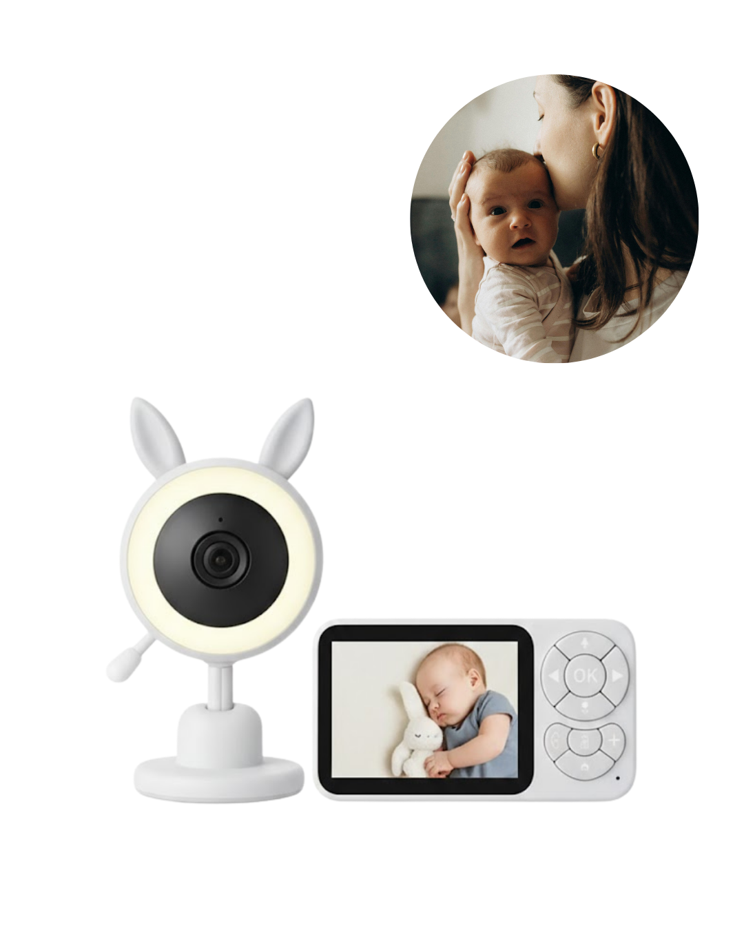 LCD Ekranlı Bebek İzleme Kamerası Ninnili Gece Görüşlü Güvenlik Sistemi