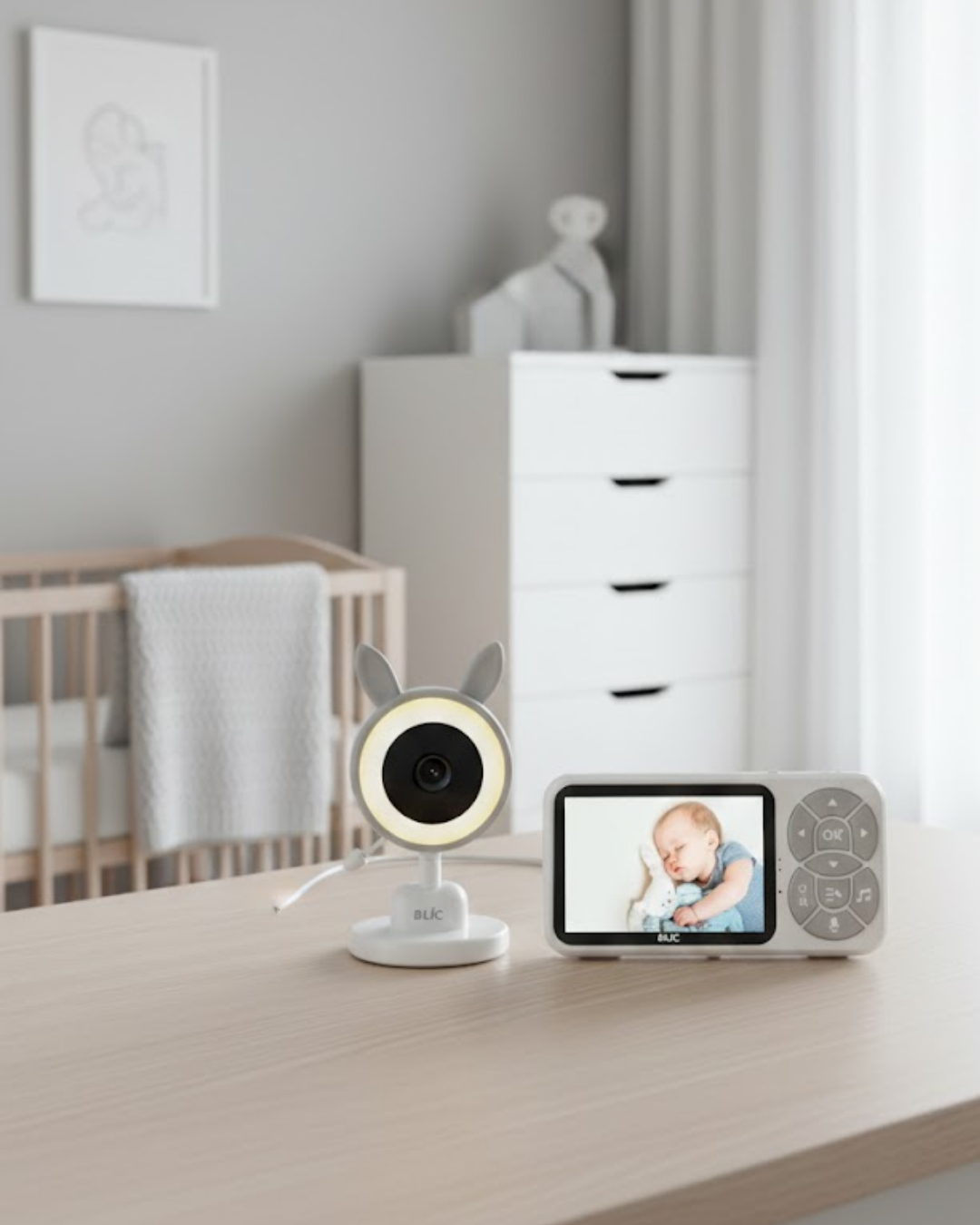 Karşılıklı Sesli Bebek Kamerası 4x Zoom Sıcaklık Sensör...