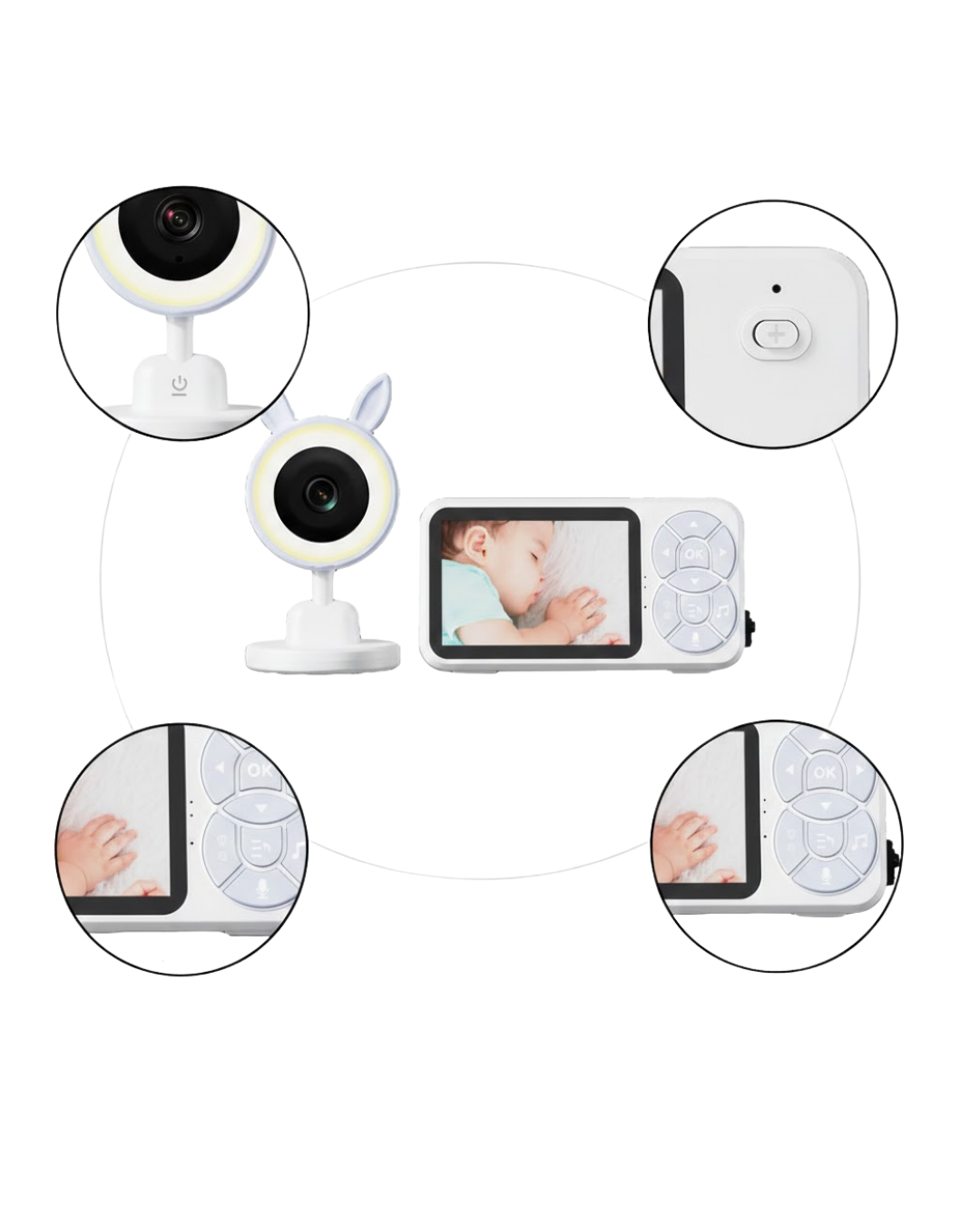 Gece Görüşlü Bebek Telsizi Besleme Hatırlatıcılı LCD Ekran