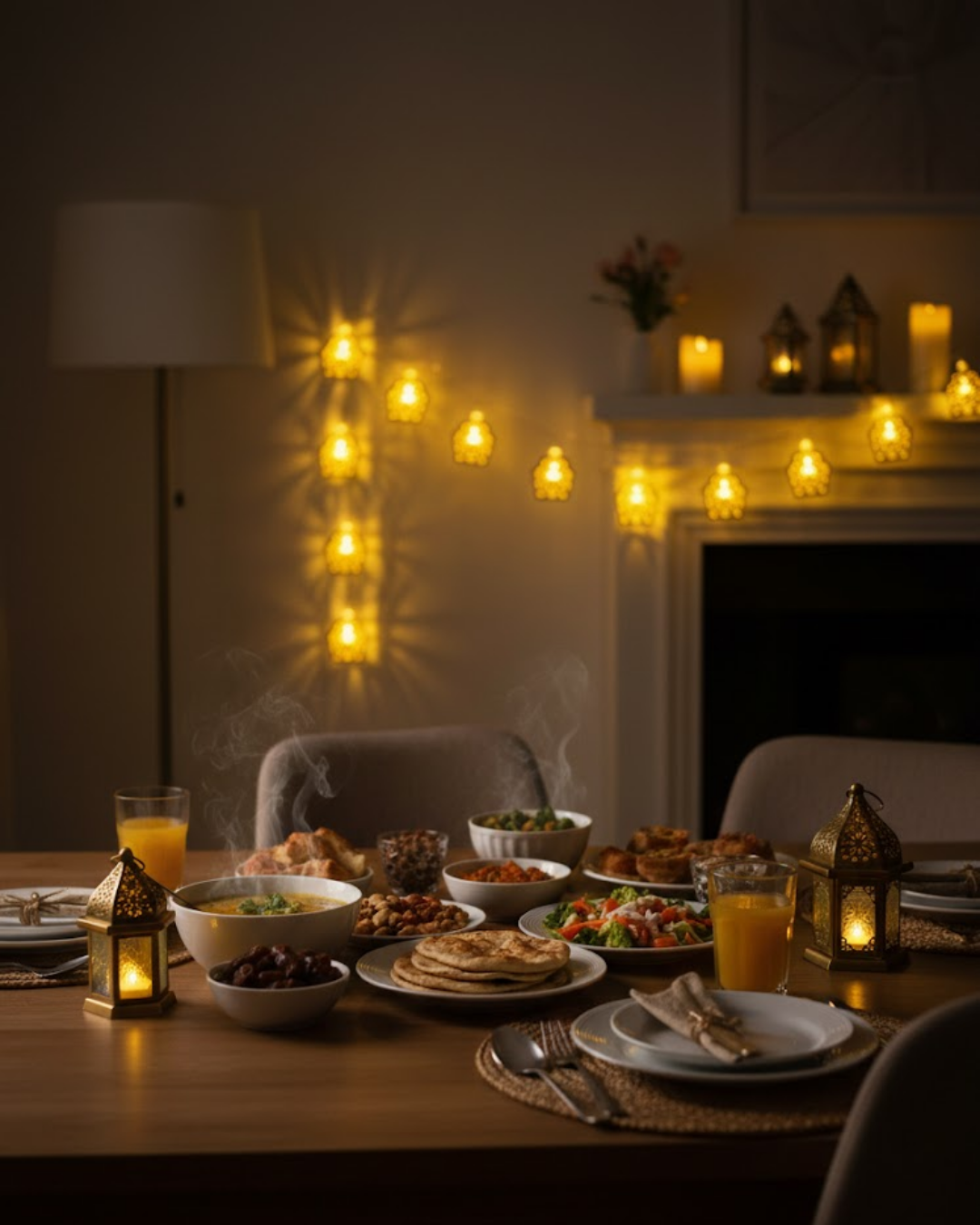 Ramazan ve Bayram Dekoratif LED Işık Cami Figürlü Sıcak Sarı Aydınlatma