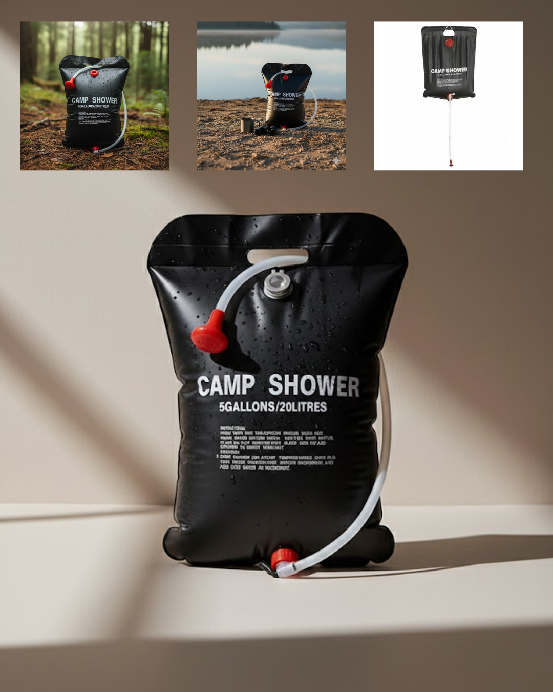 Güneş Enerjili Dış Mekan Duşu 20 Litre Dayanıklı PVC Ka...