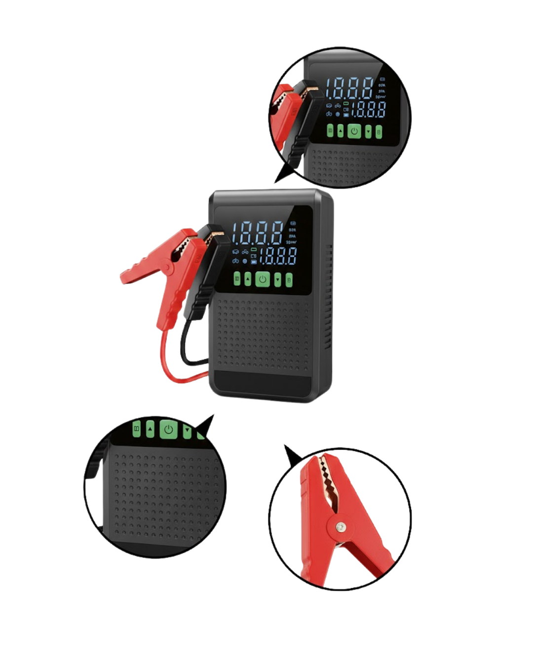 4’ü 1 Arada Jump Starter Hava Kompresörü Powerbank ve LED Fener