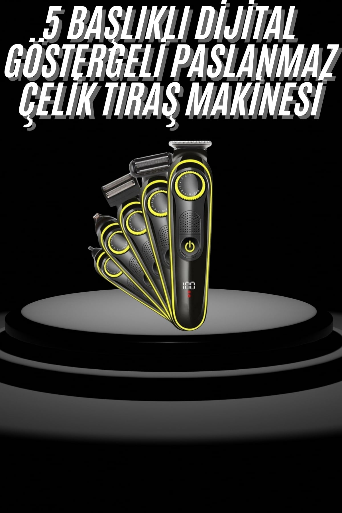 Saç Sakal Şekillendirici Tıraş Makinesi 5 Başlıklı Pasl...