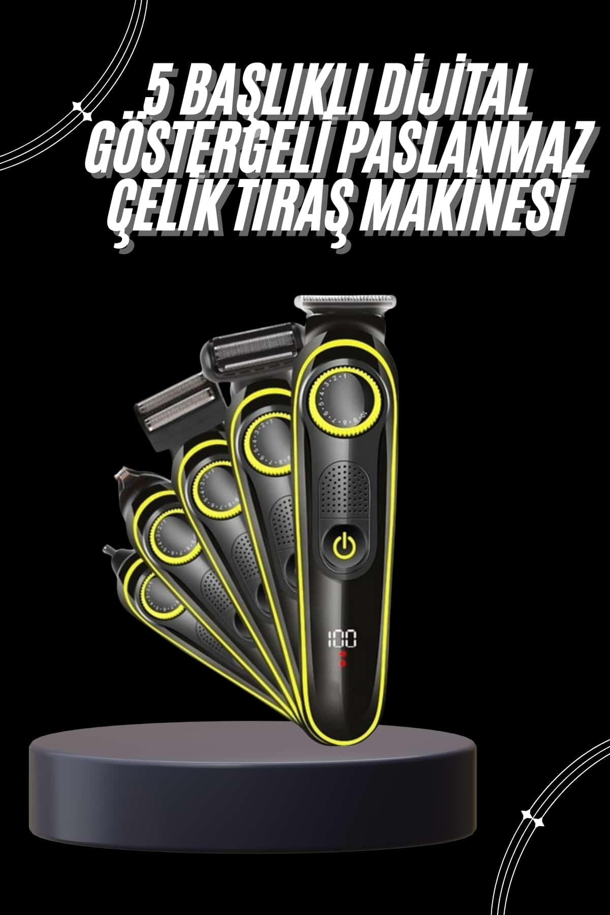 Unısex Çok Fonksiyonlu Bakım Seti Led Göstergeli Tıraş ...