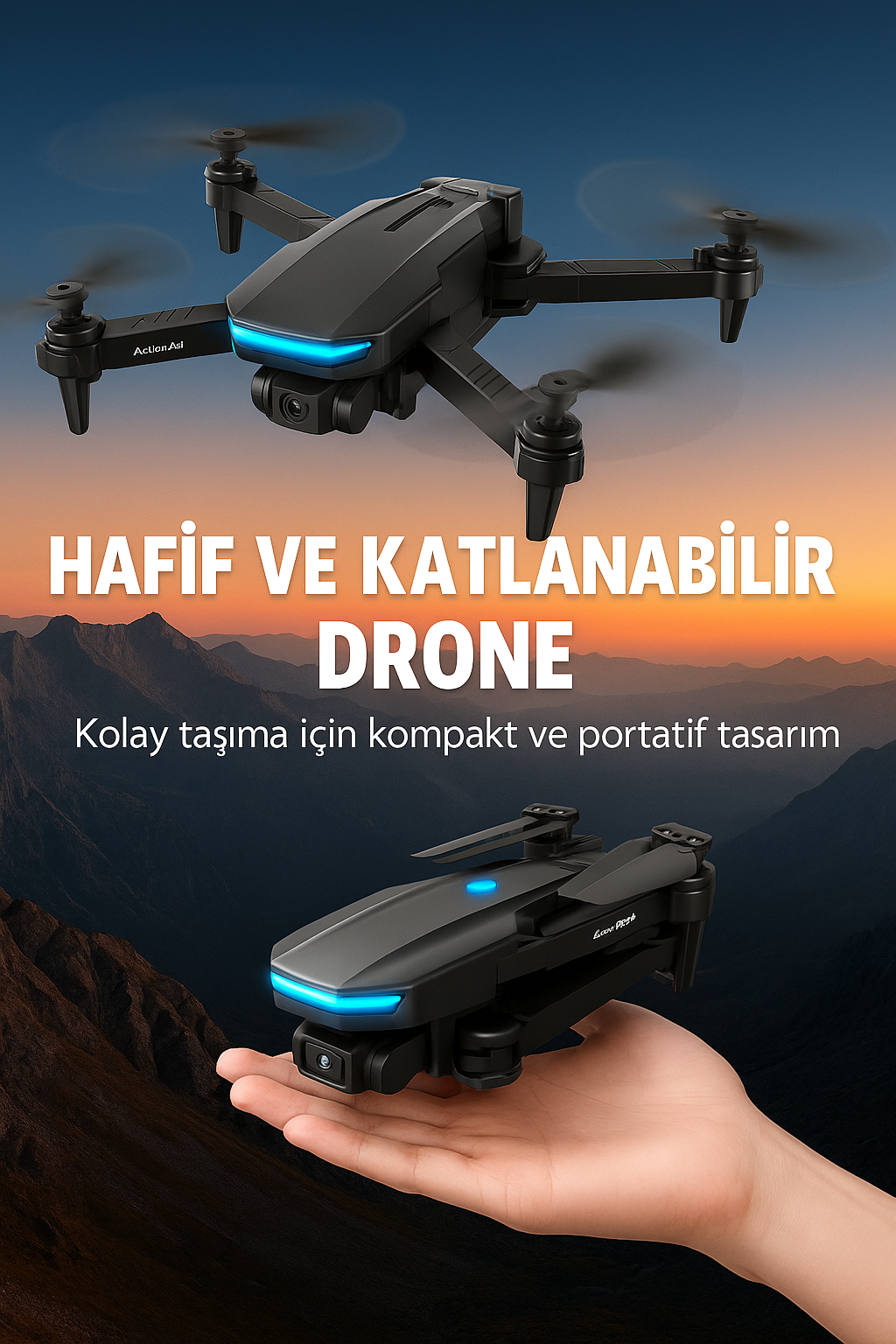 Wifi FPV Canlı Görüntü Aktarımlı Katlanabilir Drone