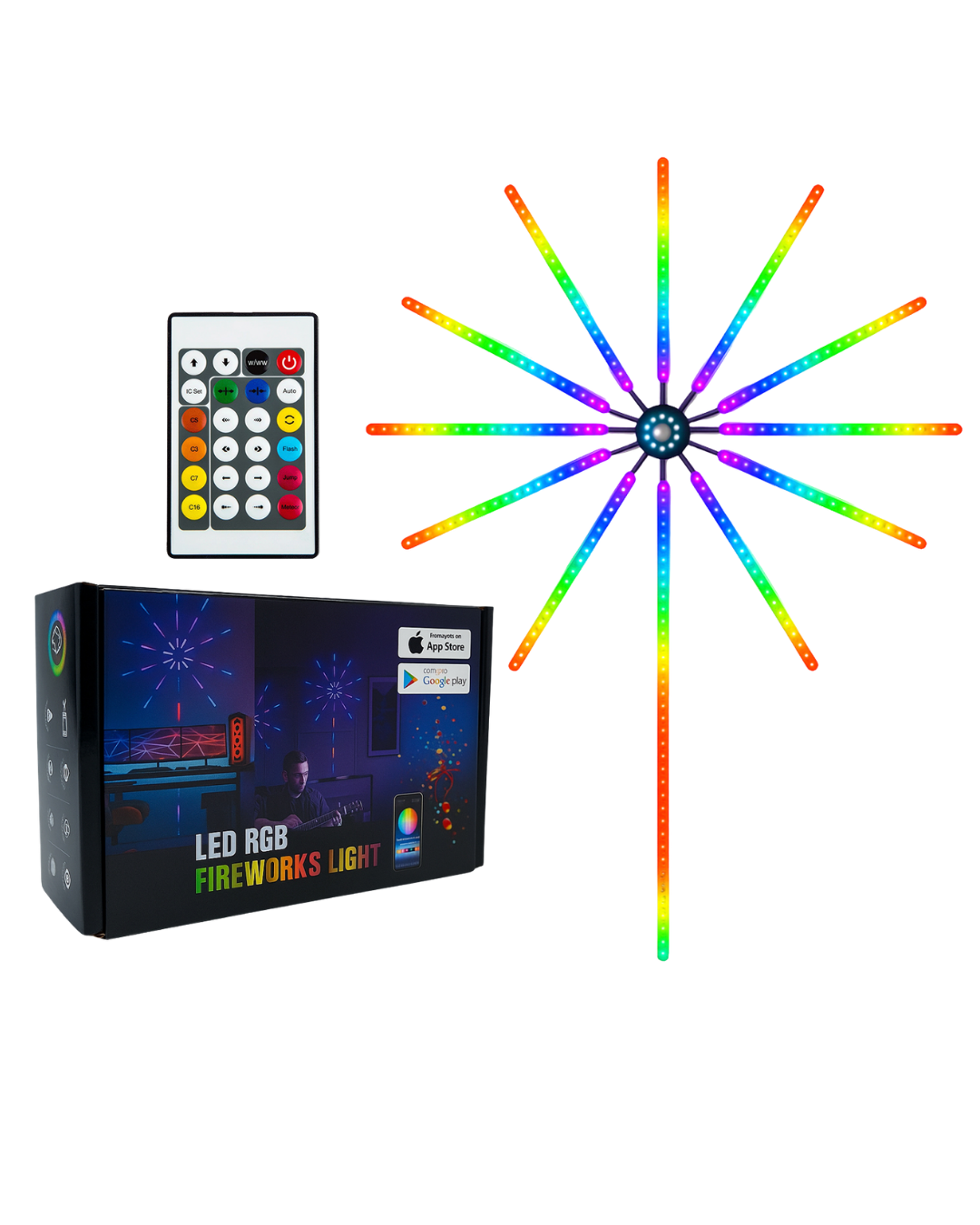 Uygulama Destekli RGB LED Havai Fişek Duvar Aydınlatması