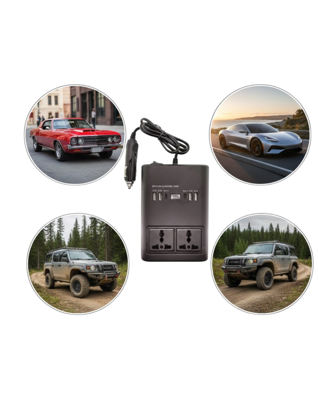 Araç Çakmak Girişli Güç İnvertörü 150W