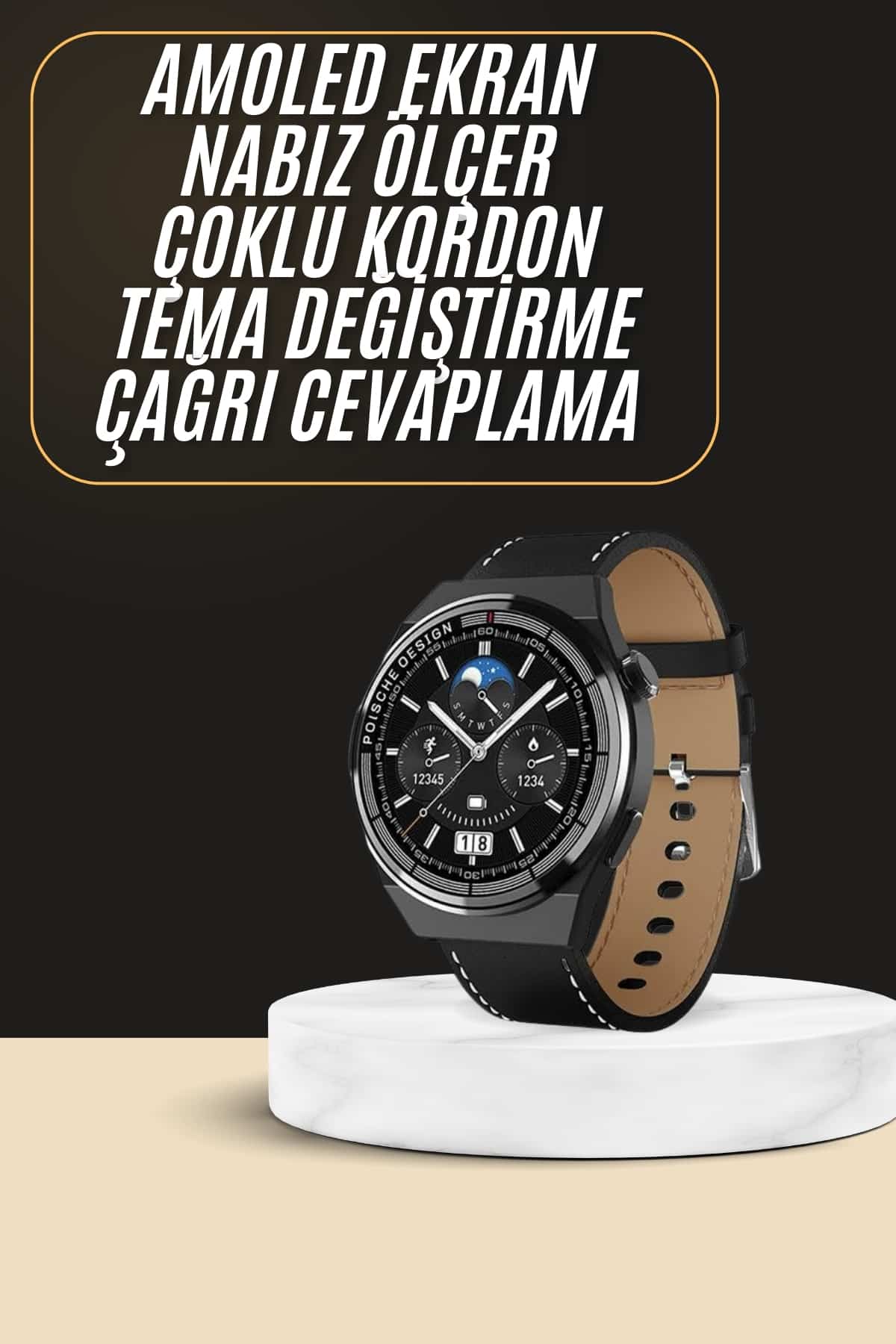 Çoklu Kordon Hediyeli Akıllı Saat Çağrı Cevaplama Müzik Dinleme Dokunmatik Ekran