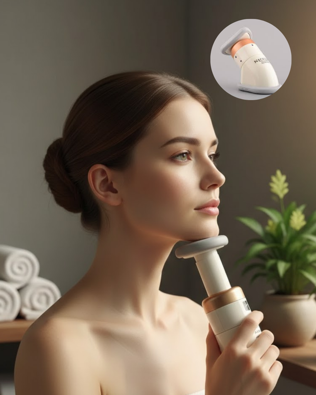 Çene ve Boyun Toparlayıcı Egzersiz Masaj Aleti Yaylı Si...