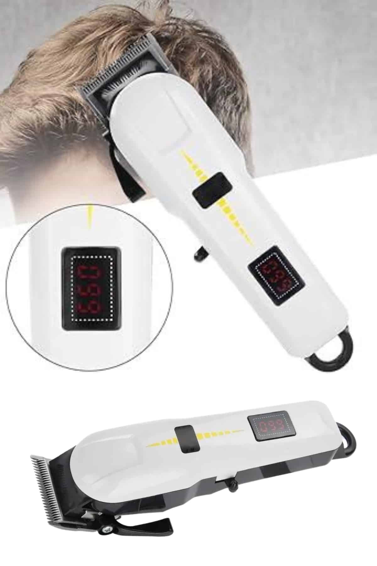 2025 Model Şarjlı Dijital Saç Sakal Tıraş Makinesi Islak Kuru Kullanıma Uygun