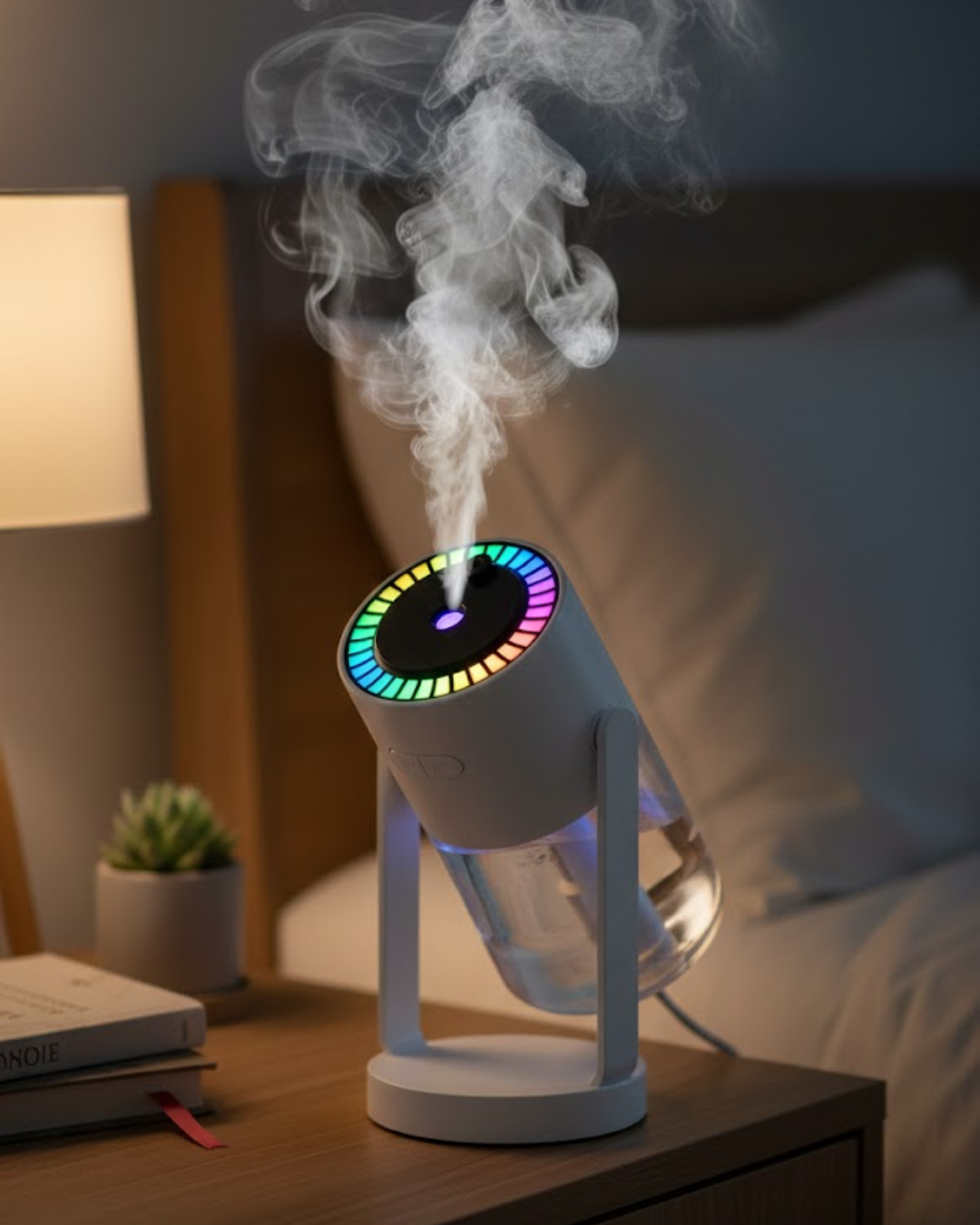 Ultrasonik Hava Nemlendirici Renkli Işık ve Manuel Püsk...