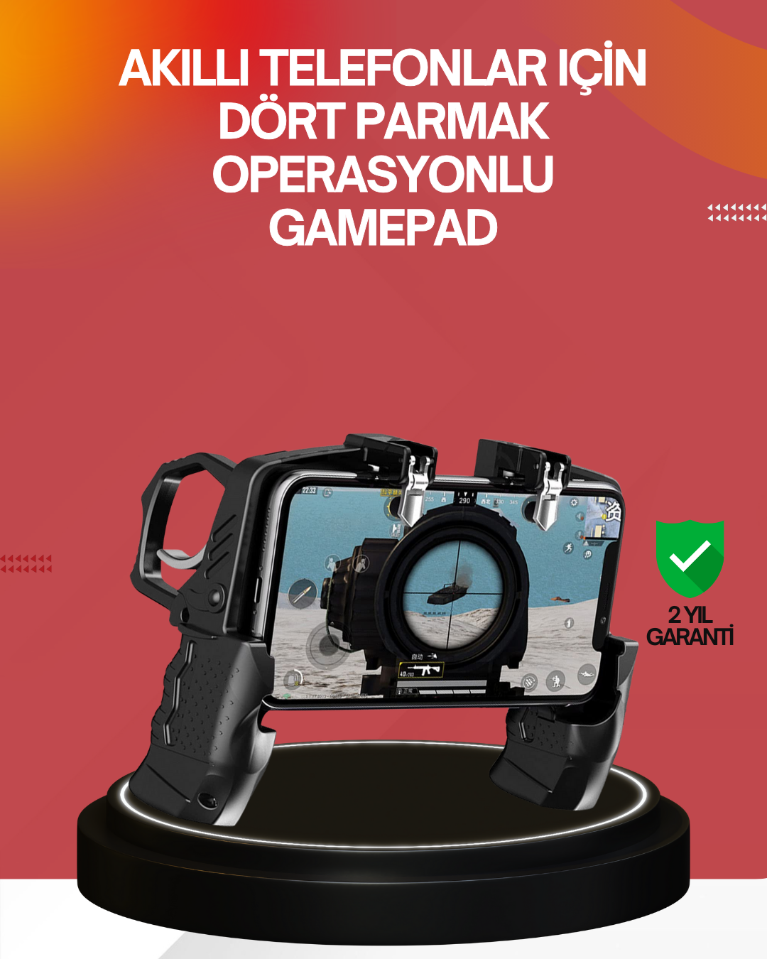 Ergonomik Tetik Tasarımlı Mobil Oyun Gamepad Tutucu