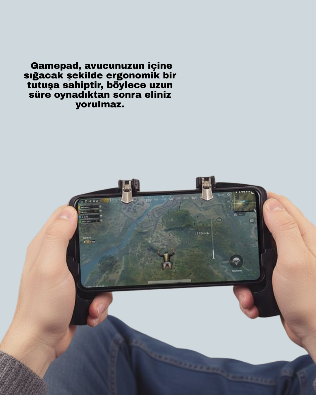 Dört Parmak Destekli Mobil Gamepad Tetikli Oyun Kontrolcüsü