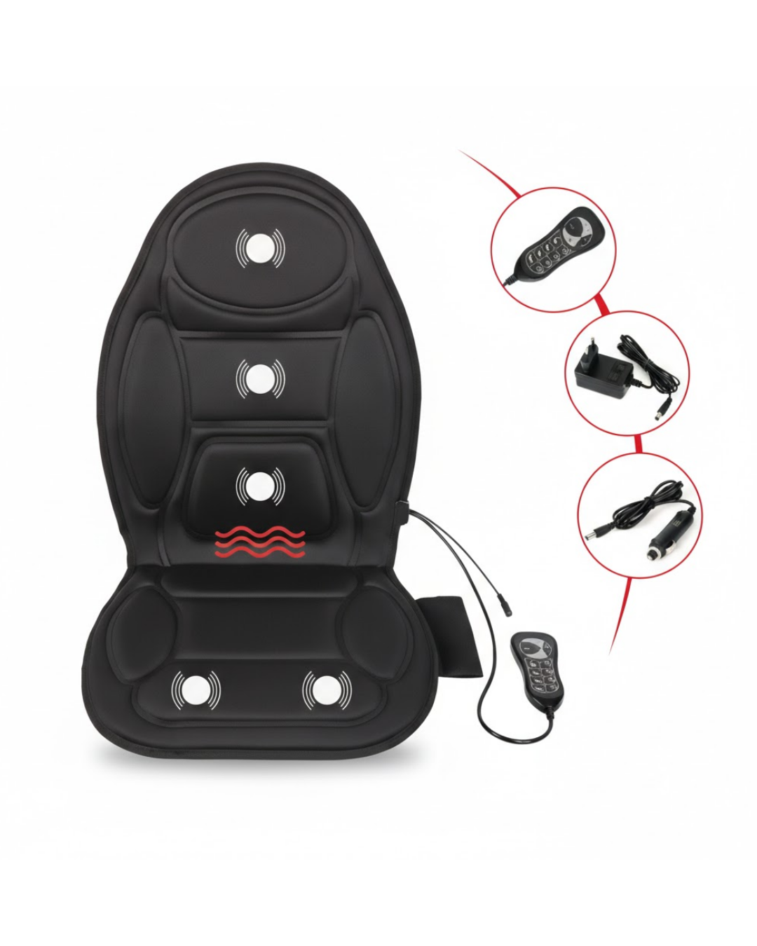 Sırt ve Bel İçin Isıtmalı Masaj Minderi Çok Bölgeli Tasarım