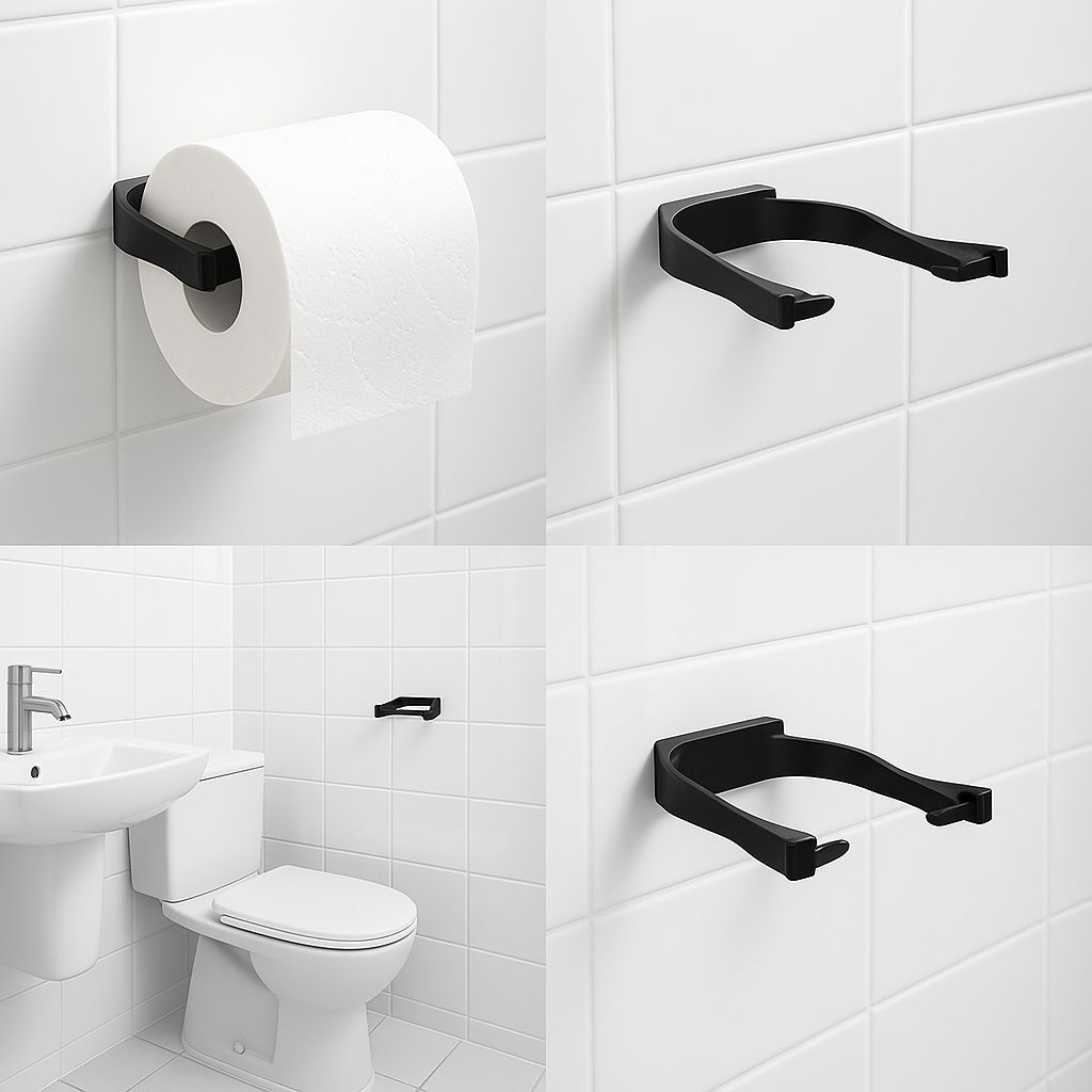 Siyah Tuvalet Kağıdı Tutucu Mat Kaplama Banyo Peçetelik