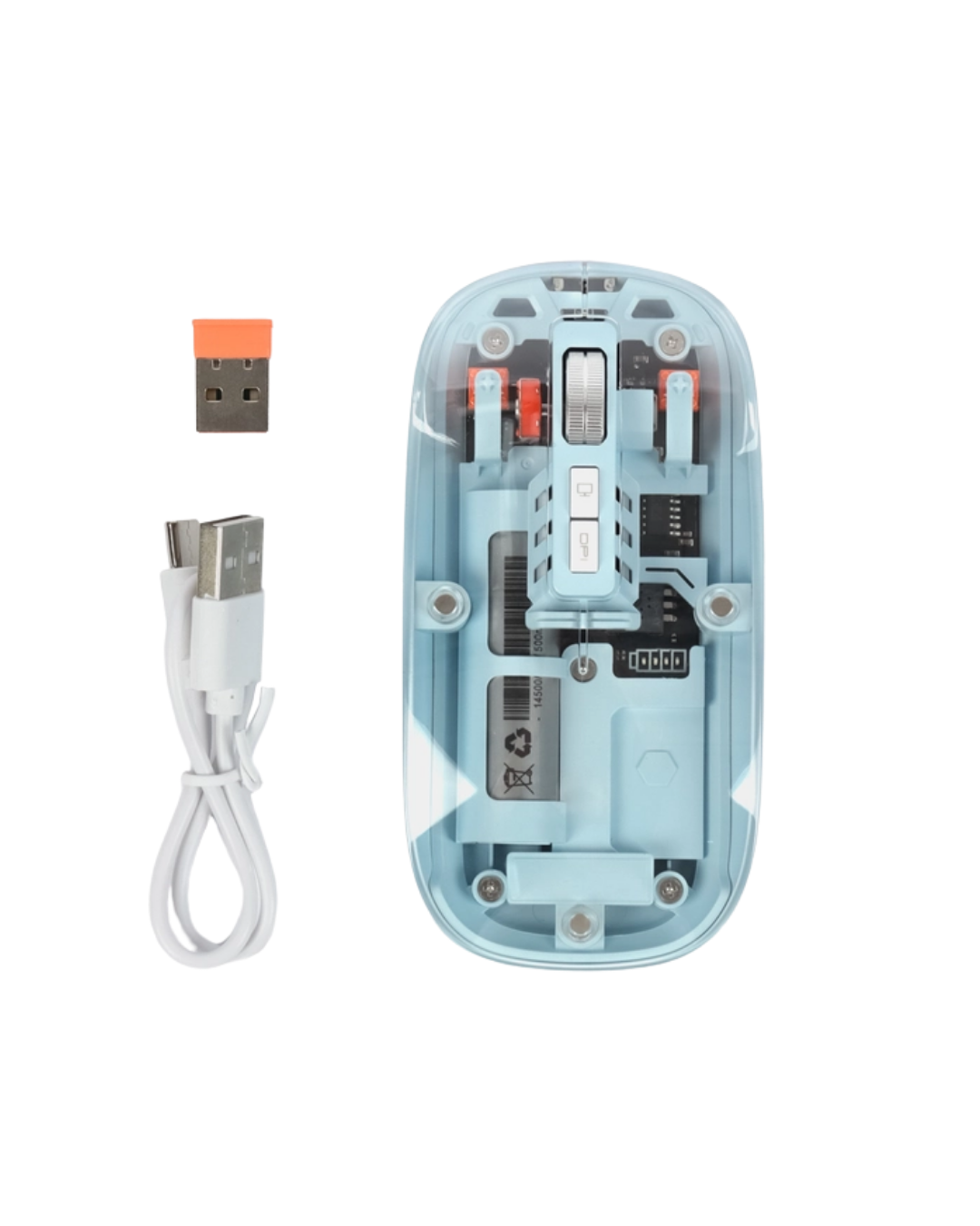 Bluetooth 5.2 ve 2.4G USB Kablosuz Mouse Pilli Mavi Tasarım