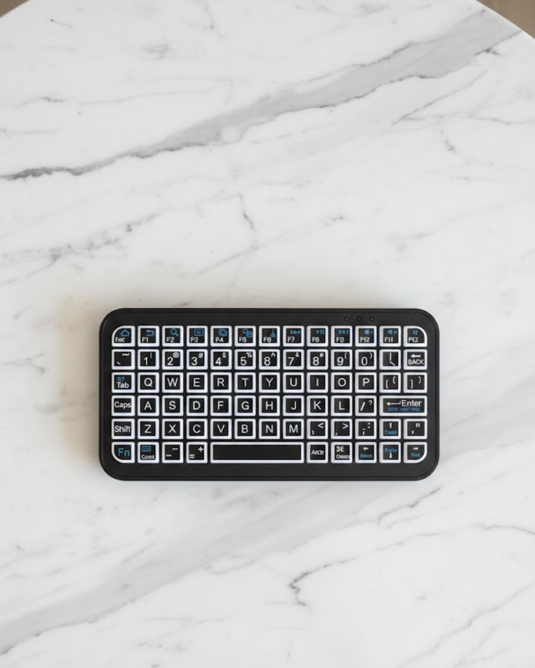 Siyah Kablosuz Mini RGB Işıklı Klavye Bluetooth 5.2 İnc...