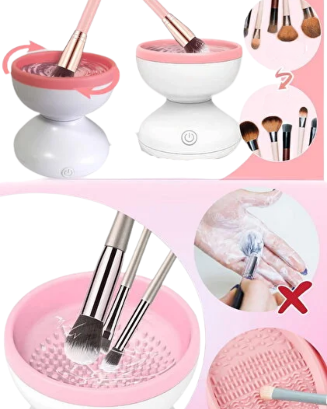 Taşınabilir Elektrikli Makyaj Fırçası Temizleme ve Kurutma Cihazı