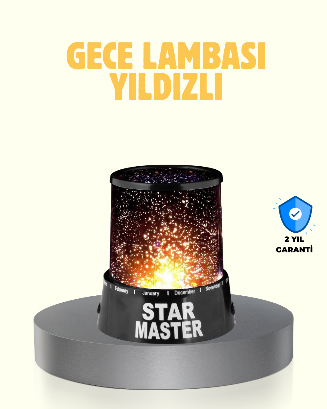 LED Renk Değiştiren Yıldız Projektör Galaxy Efektli Gec...