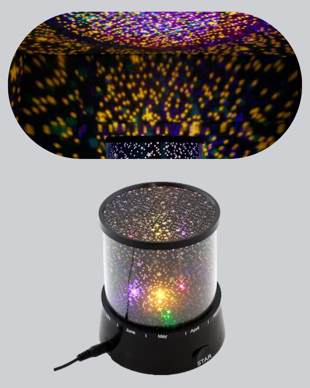 Galaxy Efektli LED Projektör Taşınabilir Yıldız Gece Lambası