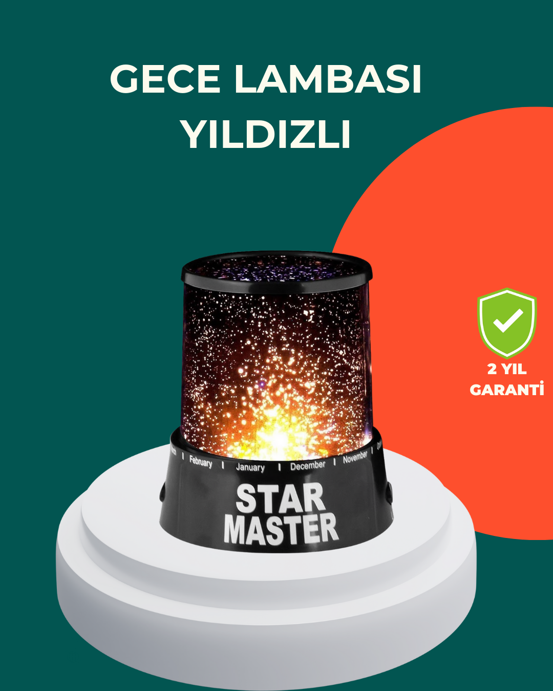 Galaxy Efektli LED Yıldız Projektör Renk Değiştirmeli O...