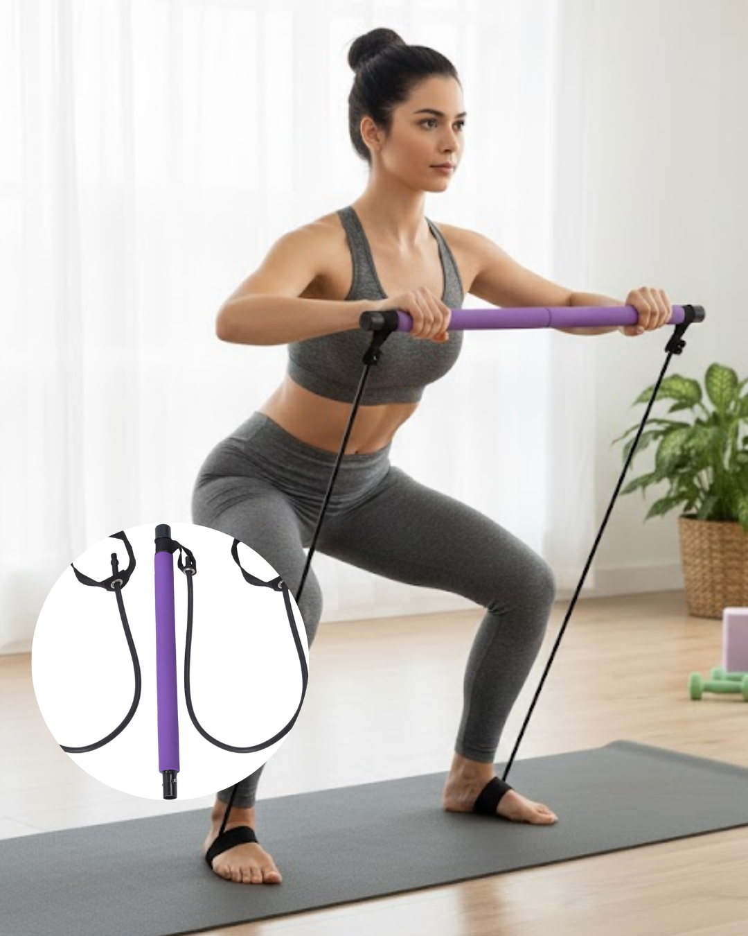 Taşınabilir Pilates Bar Ev Sporuna Uygun Hafif ve Dayan...