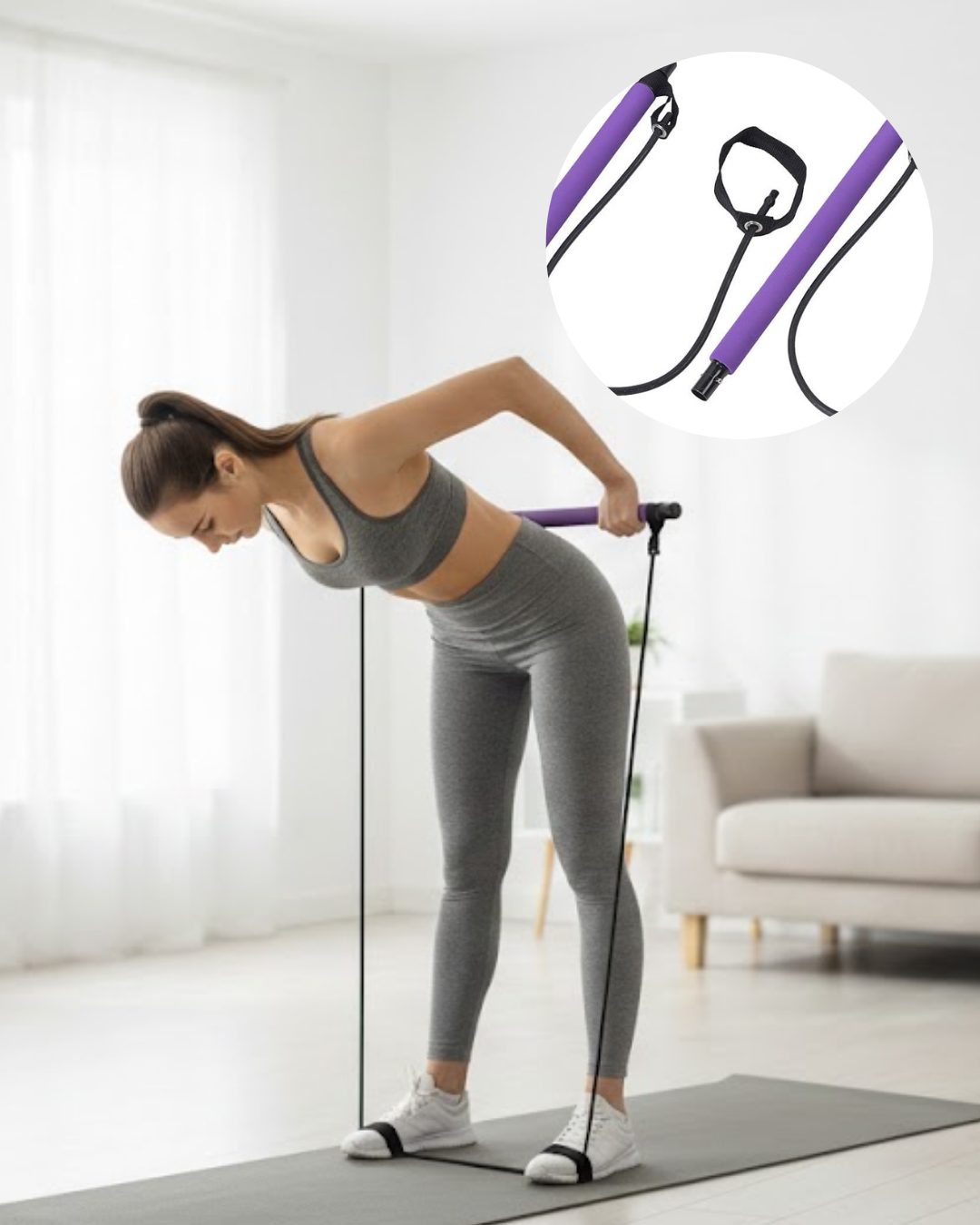 Pilates Bar Direnç Aleti Duruş Geliştirici ve Kas Güçle...
