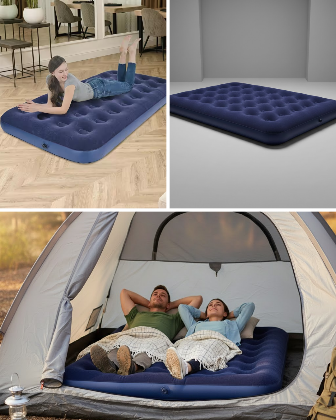 Çok Amaçlı Şişme Hava Yatağı Çift Kişilik Hızlı Şişirme...